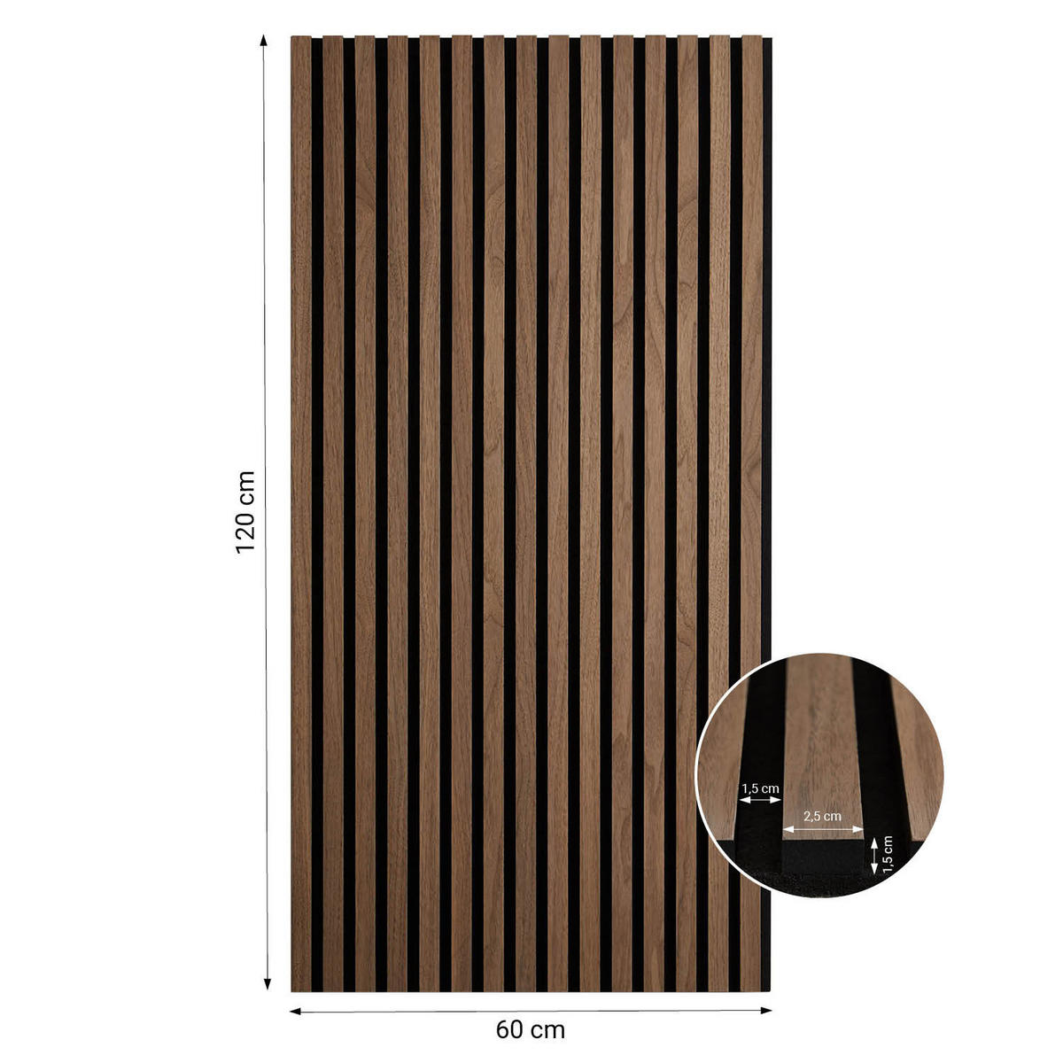 AKUSTIKPANEEL 60/120 cm 4 er-Set Braun - Braun, Holz (60/120/2cm) - Homestyle4u