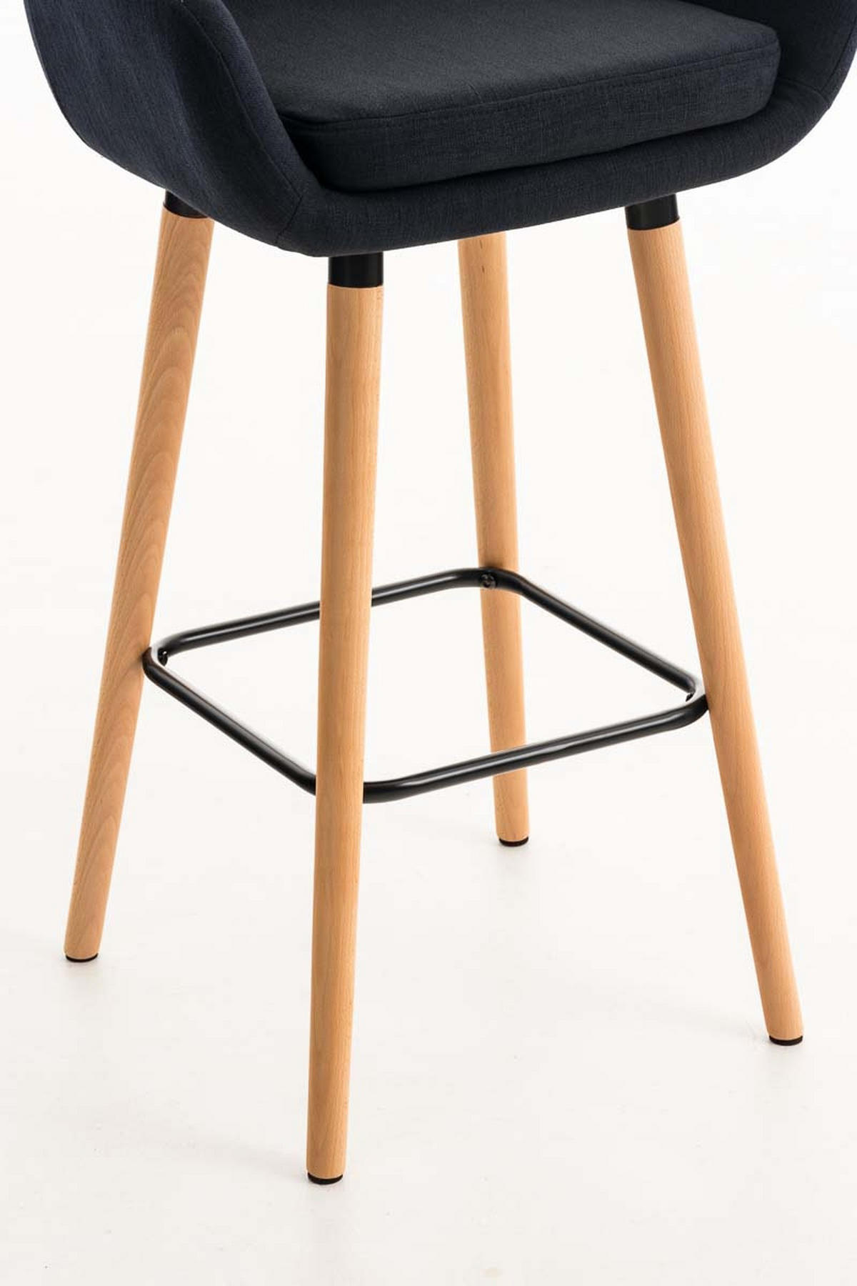 BARHOCKER Grande, 2er Set, Gestell Holz, Stoff Schwarz - Schwarz/Braun, Holz/Textil (55/99/46cm) - TPFLiving
