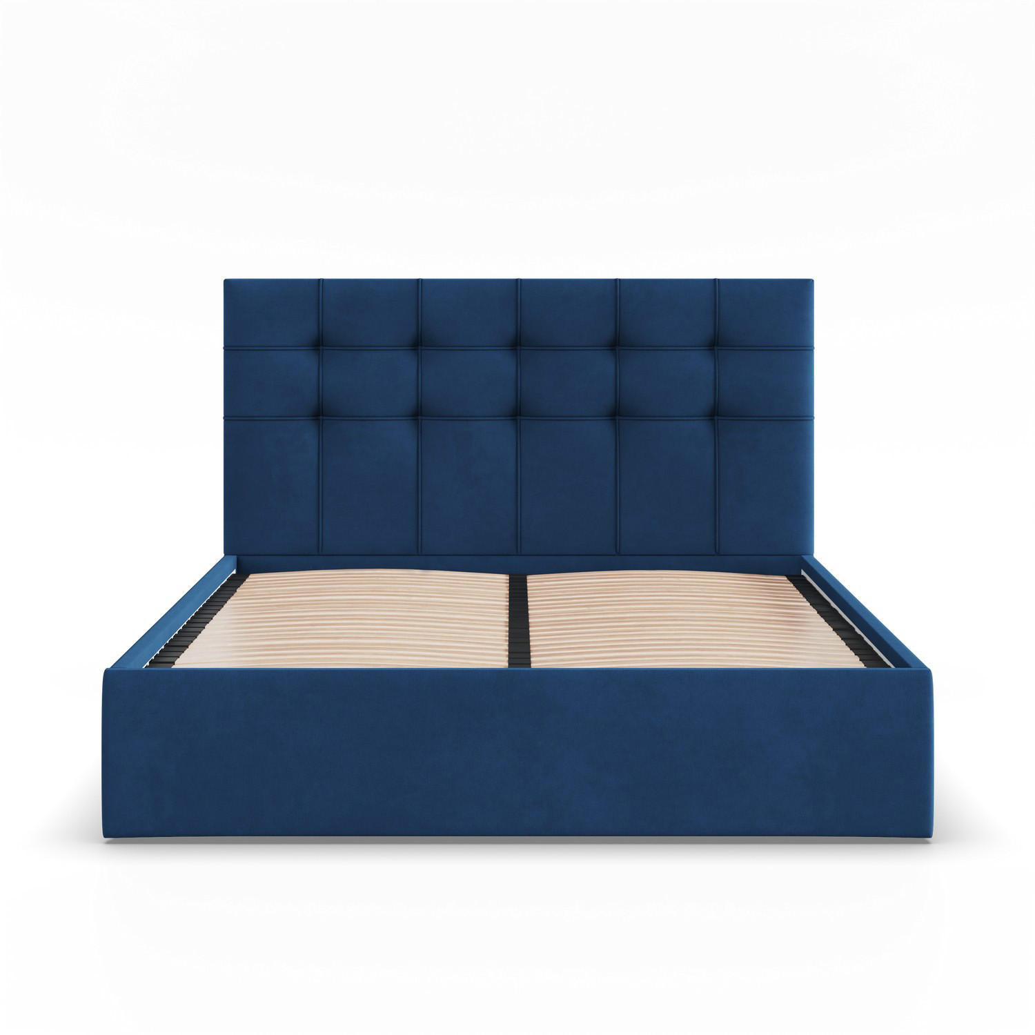 POLSTERBETT MIT KOPFTEIL 140x200 ohne Bettkasten SORIA, Blau - Dunkelblau, Textil (140/200cm) - Mebligo