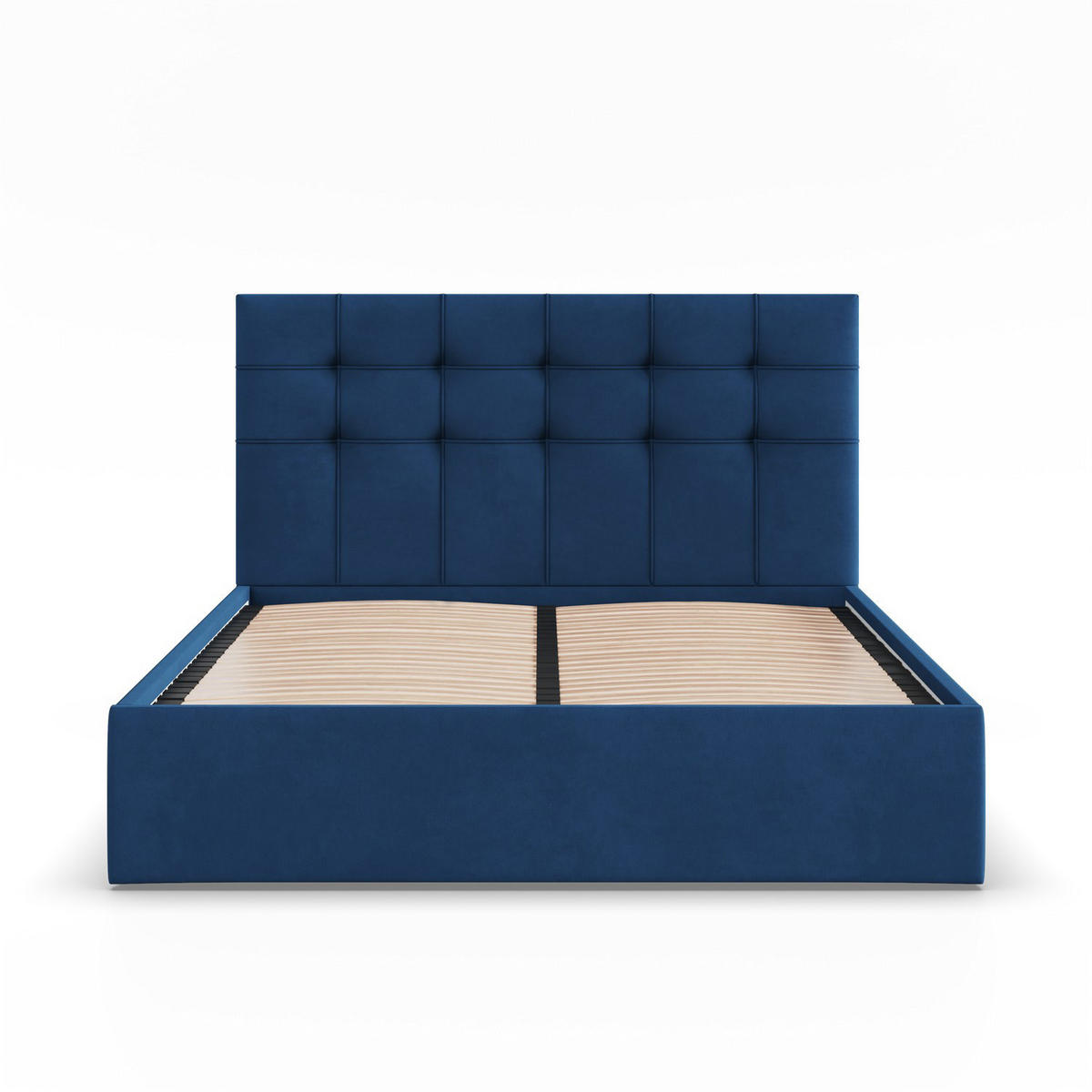 POLSTERBETT MIT KOPFTEIL 180x200 ohne Bettkasten SORIA, Blau - Dunkelblau, Textil (180/200cm) - Mebligo
