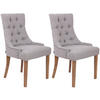 WOHNZIMMERSTUHL 2er Set Stoff grau - Naturfarben/Grau, Holz/Textil (55/92/58cm) - CLP