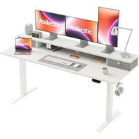 SCHREIBTISCH Höhenverstellbar Elektrisch Weiß 160 x 60 cm - Weiß, Holzwerkstoff (160/60/75cm)