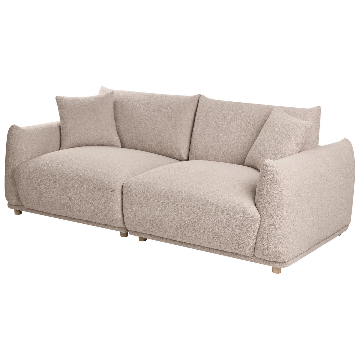 POHOVKA 3-místná Bouclé Béžová Jubek - béžová, textil (214/81/104cm) - Beliani