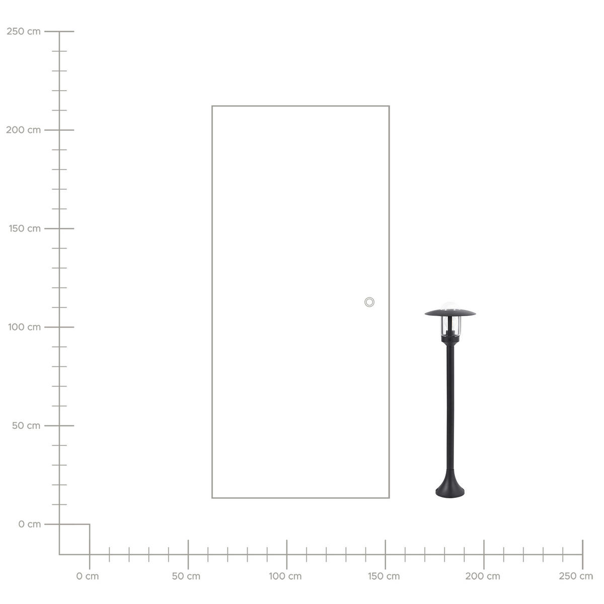 POLLERLEUCHTE Schwarz Tizu - Schwarz, Metall (25/25/98cm) - Beliani