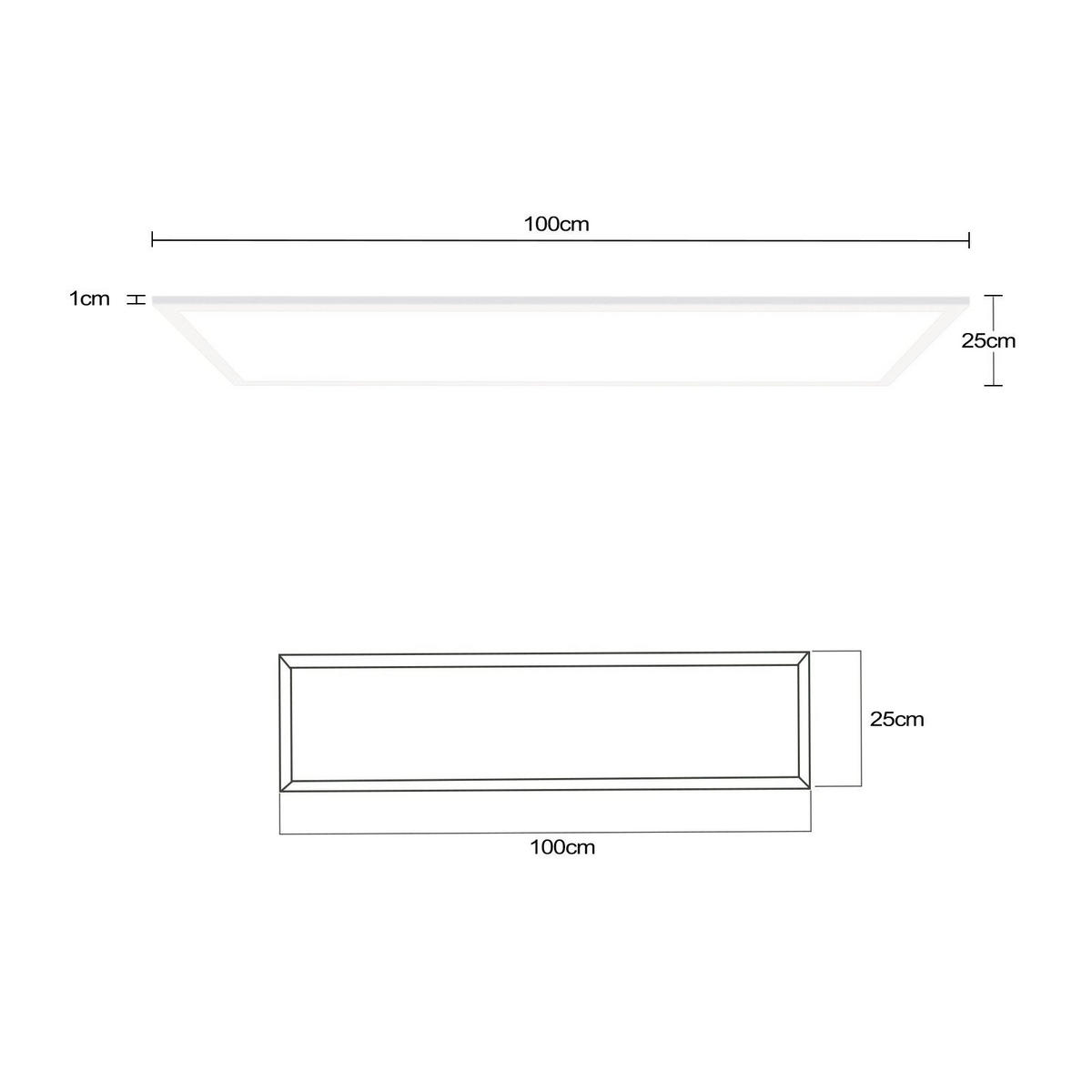 LED-DECKENLEUCHTE Thrall 100/25/1cm - Weiß, Metall (100/25/1cm) - ZMH