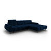 ELEKTRISCHES-ECKSOFA rechts Alyse aus Samt königsblau 5 Sitzplätze - Blau, Textil (188/295cm) - Micadoni