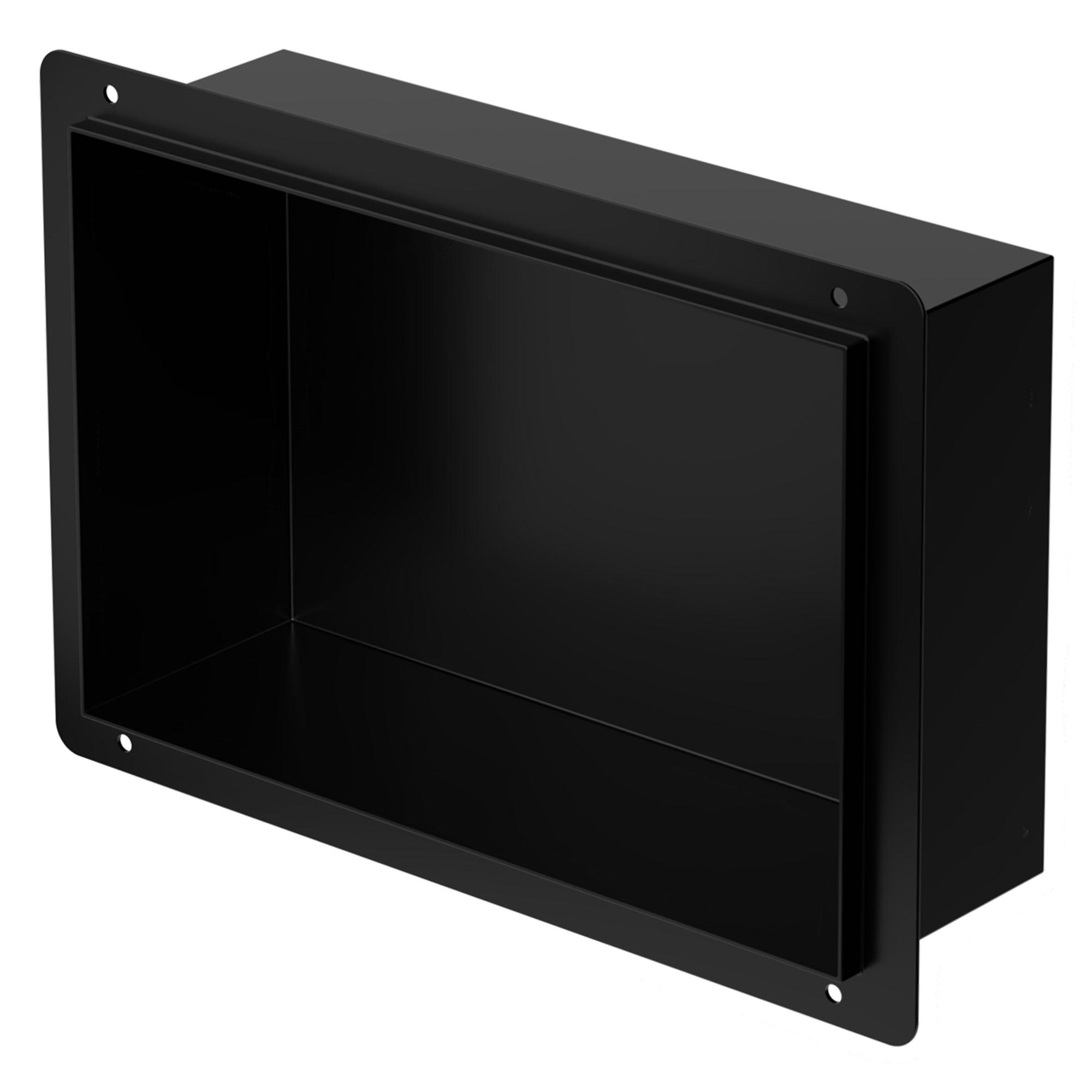 DUSCHNISCHE Schwarz 30/20 cm - Schwarz, Metall (24/10/34cm) - LuxeBath