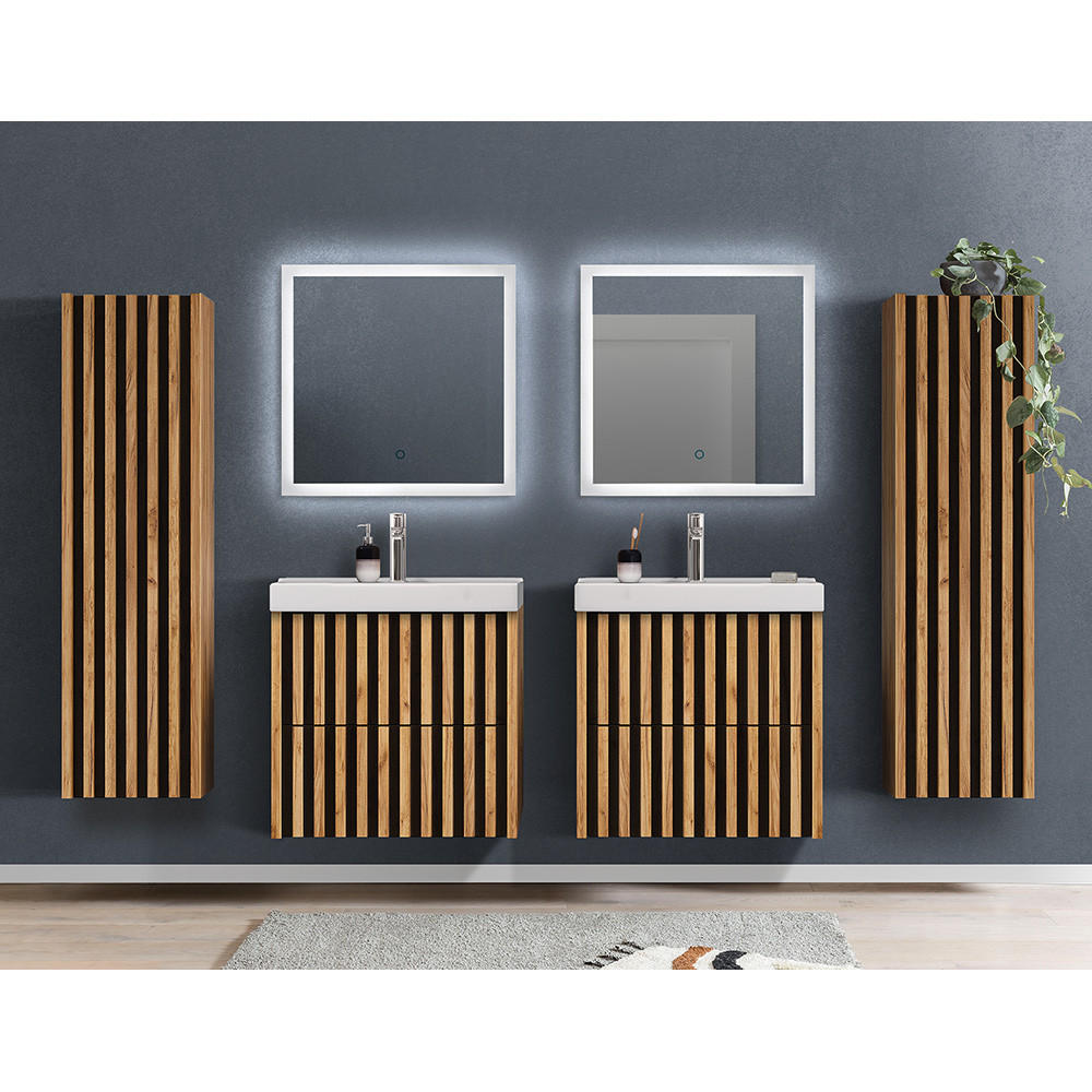 BADMÖBEL-SET 6-TLG. Lucca-107 - Braun, Holzwerkstoff (250/200/46cm) - Lomado