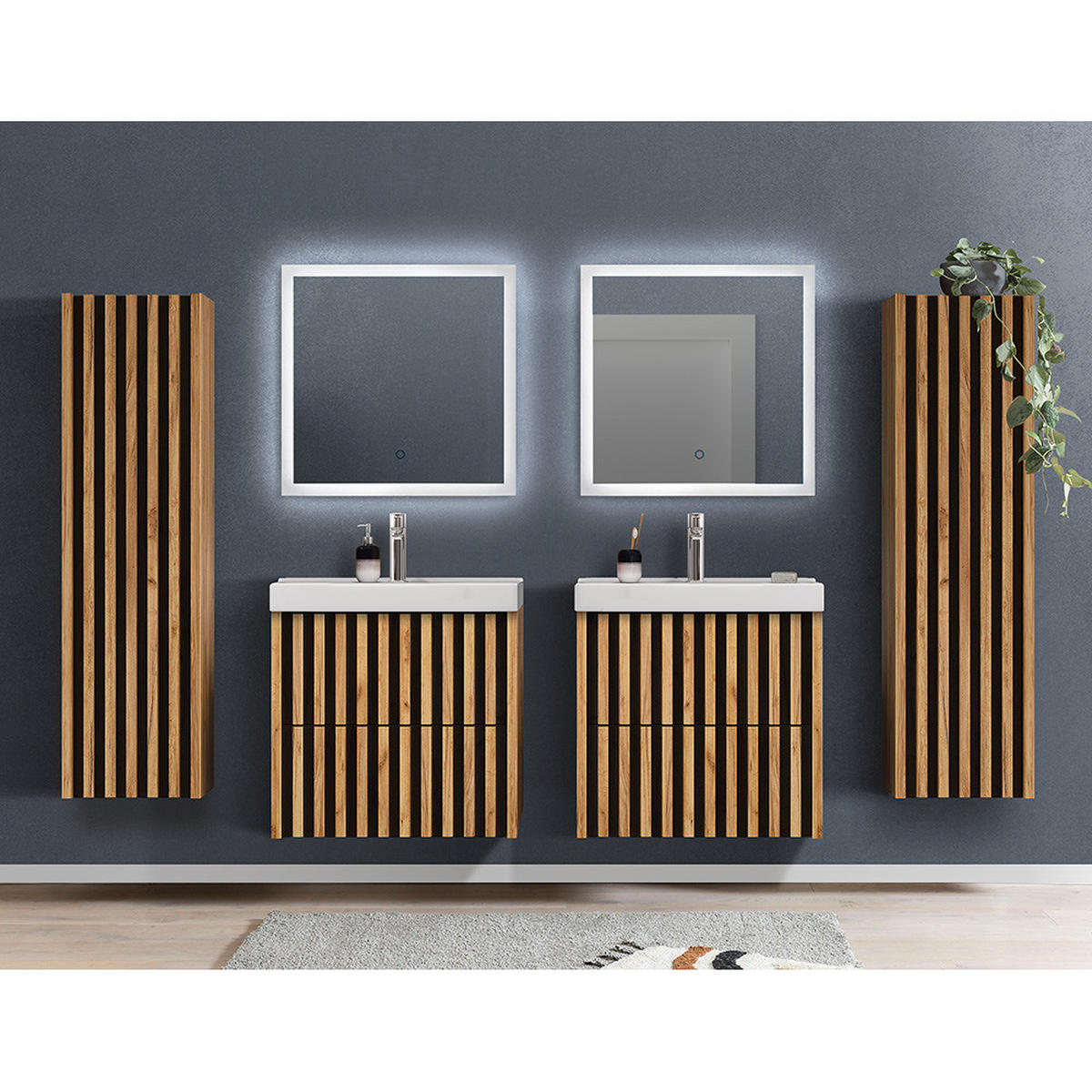 BADMÖBEL-SET 6-TLG. Lucca-107 - Braun, Holzwerkstoff (250/200/46cm) - Lomado