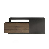 SIDEBOARD 2 Türen und 3 Schubladen L200 cm - JOURNEY - Schwarz, Holzwerkstoff (42/82/200cm) - Calicosy
