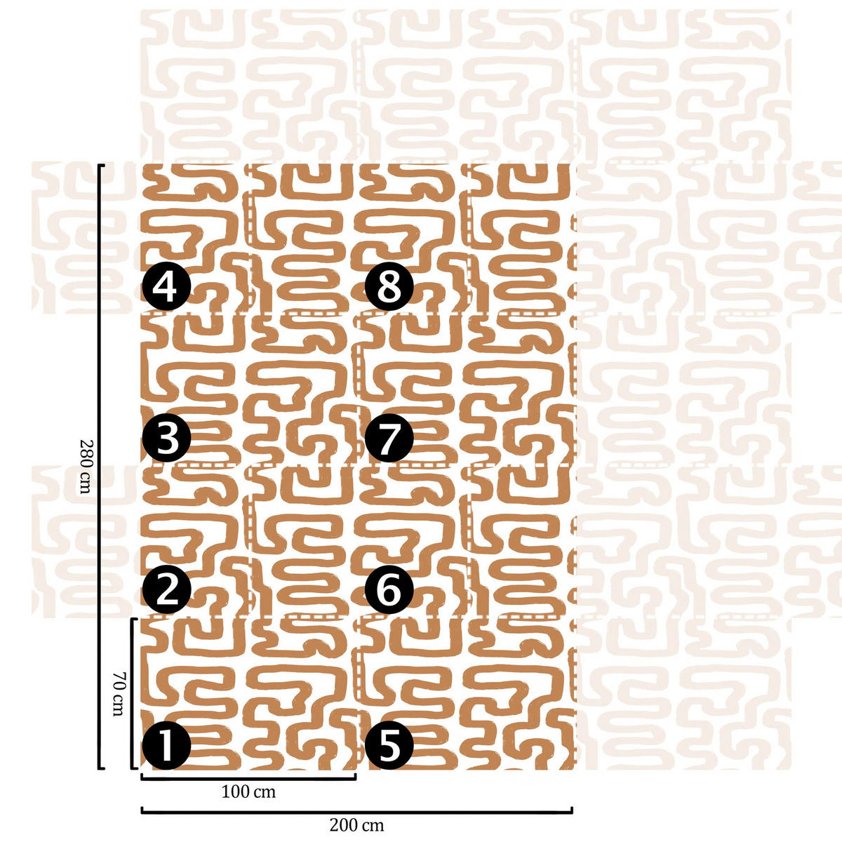 TAPETE Abstrakt aus echtem Papier, 200x280cm, 8 Bögen - Braun, Papier (200/280cm) - WALLPAPERS4BEGINNERS