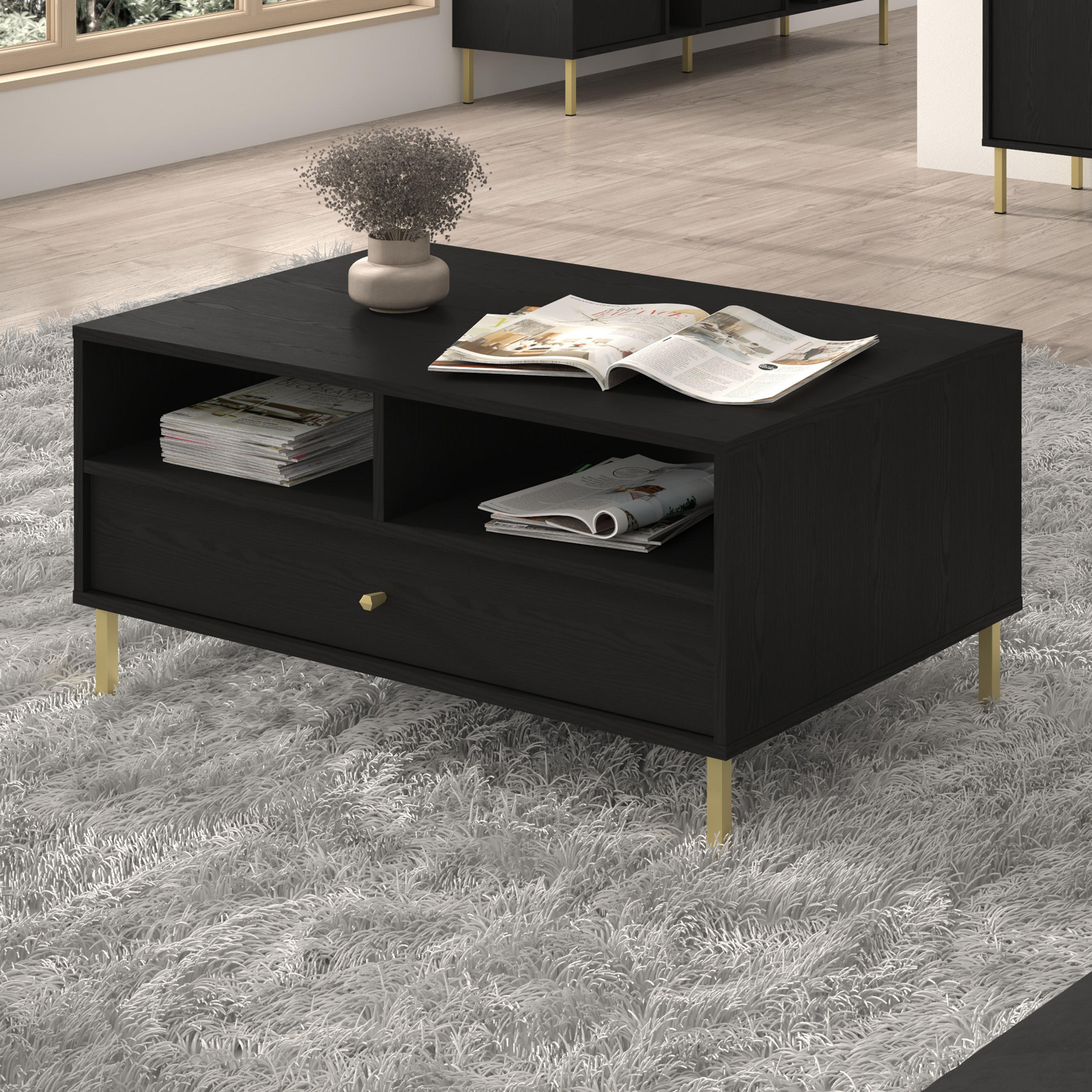 COUCHTISCH TORINO 100,2/50/65 cm Graphitfarben - Graphitfarben, Holzwerkstoff (65/100.2/50cm) - MASSENO