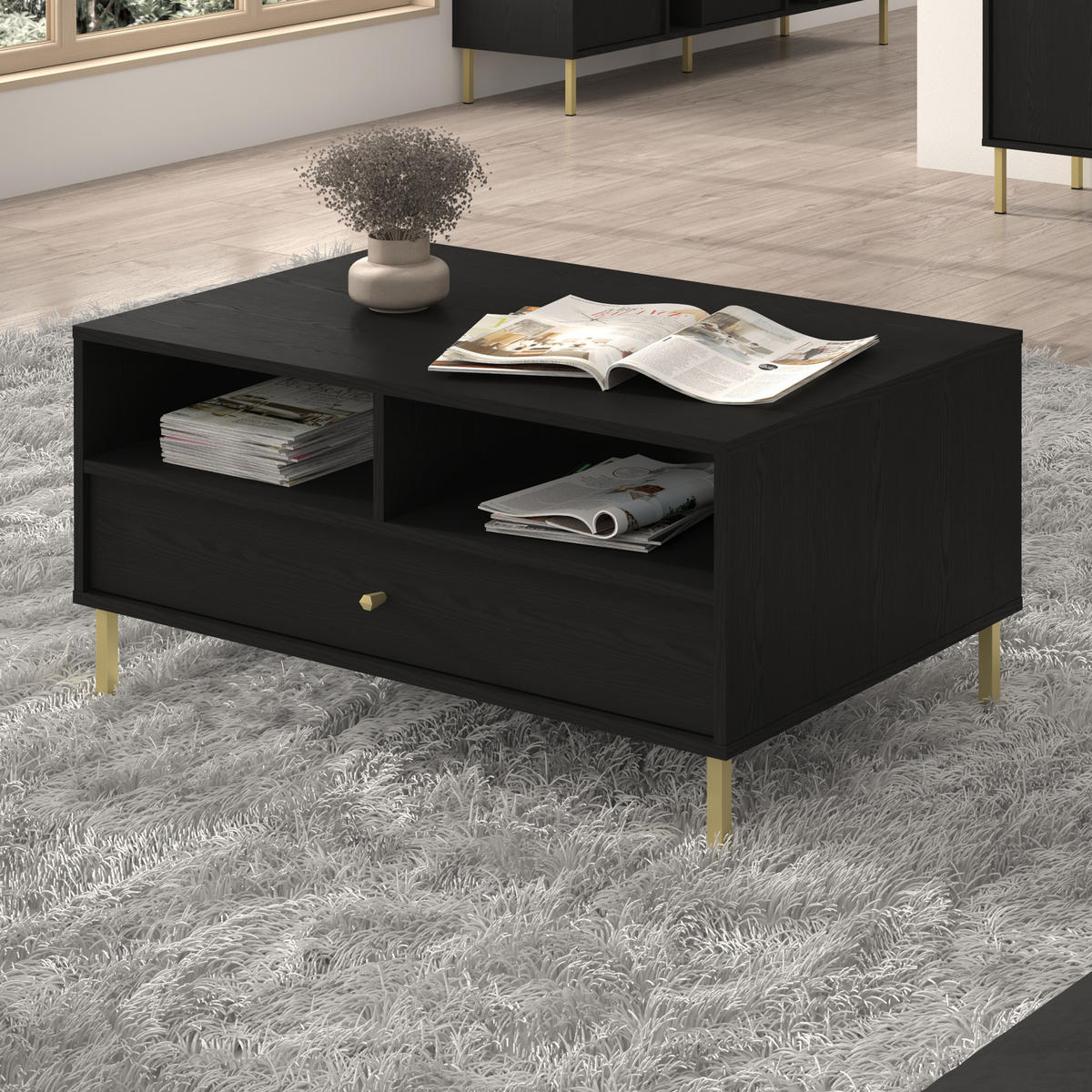 COUCHTISCH TORINO 100,2/50/65 cm Graphitfarben - Graphitfarben, Holzwerkstoff (65/100.2/50cm) - MASSENO