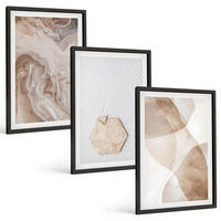BILDER SET 3er Set - 40x60 cm Schwarzer Rahmen - Designerabstraktion der Natur - Schwarz, Kunststoff (40/60cm) - TULUP