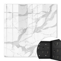 SCHLÜSSELBOX Schwarz 30x30 cm- Türöffnung nach rechts - Marmor-Eleganz - Weiß, Metall (30/30/5cm) - TULUP