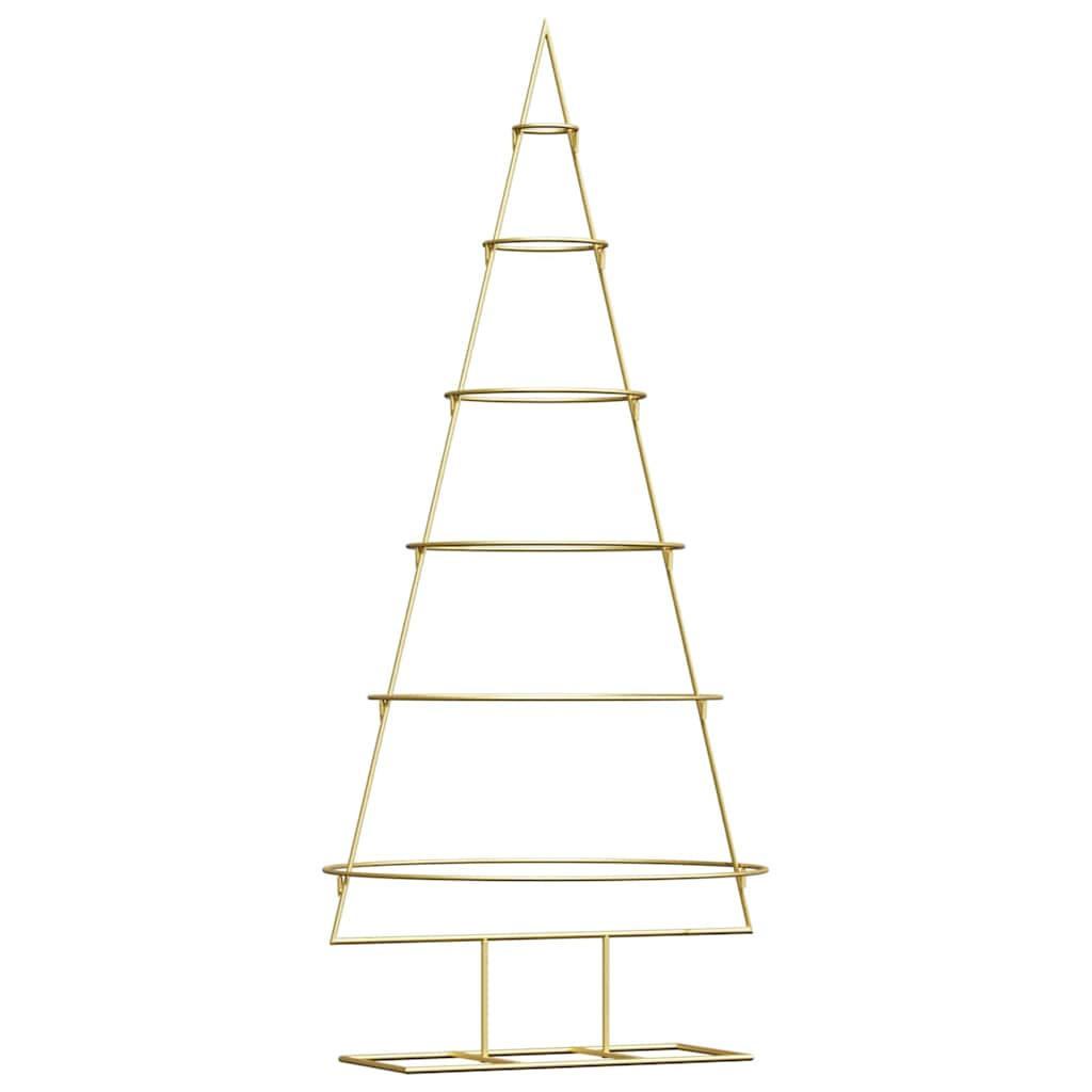 WEIHNACHTSBAUM Metall Gold 148 Cm Pulverbeschichteter Stahl - Goldfarben, Metall (148cm) - vidaXL
