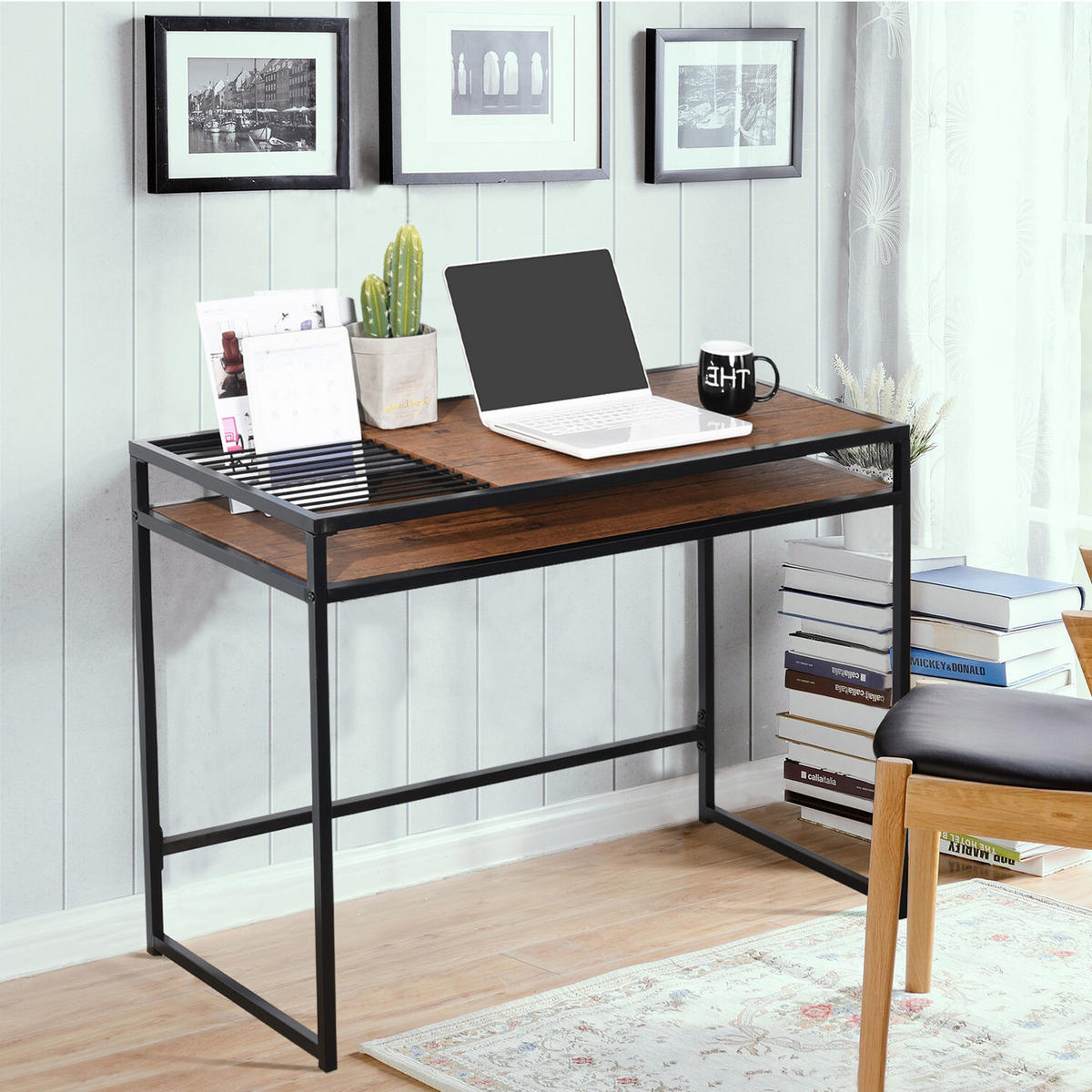 COMPUTERTISCH braun - Braun, Metall (110/47/74cm) - Urban Meuble