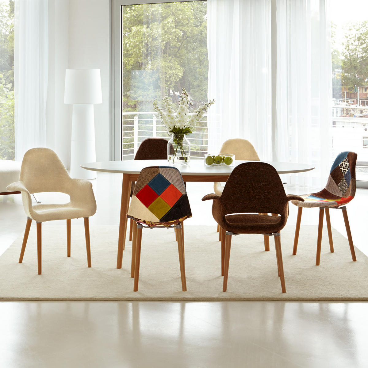 ESSTISCH oval - Eiche teilmassiv - Weiß, Holzwerkstoff (90/170/76cm) - home24