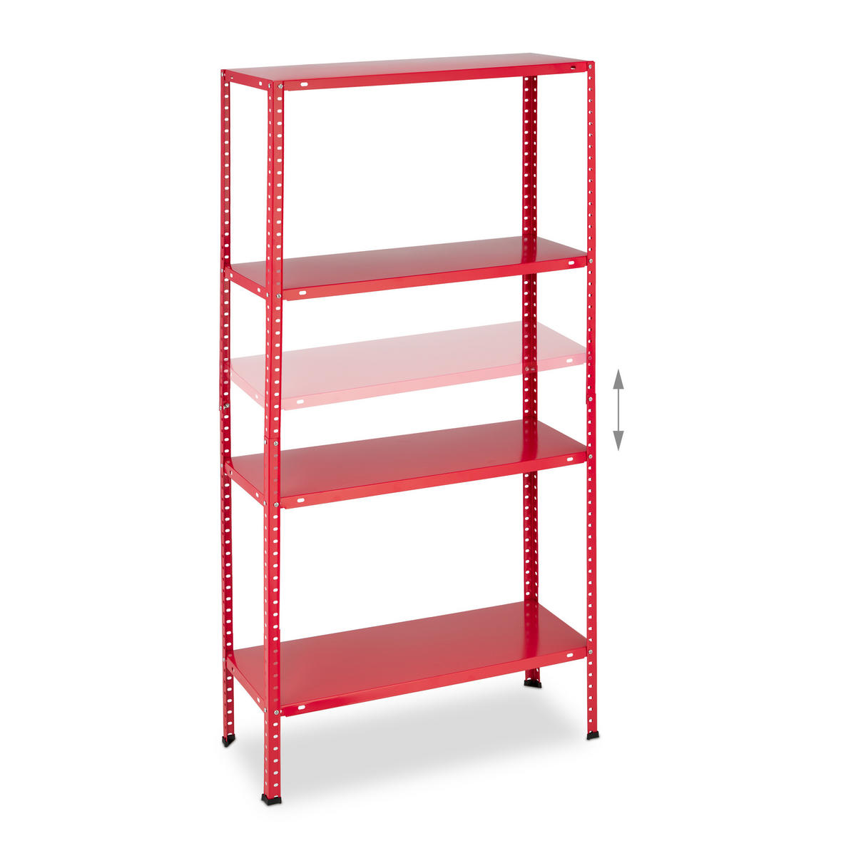 SCHWERLASTREGAL - Rot, Kunststoff/Metall (75.5/147.5/30.5cm) - Relaxdays