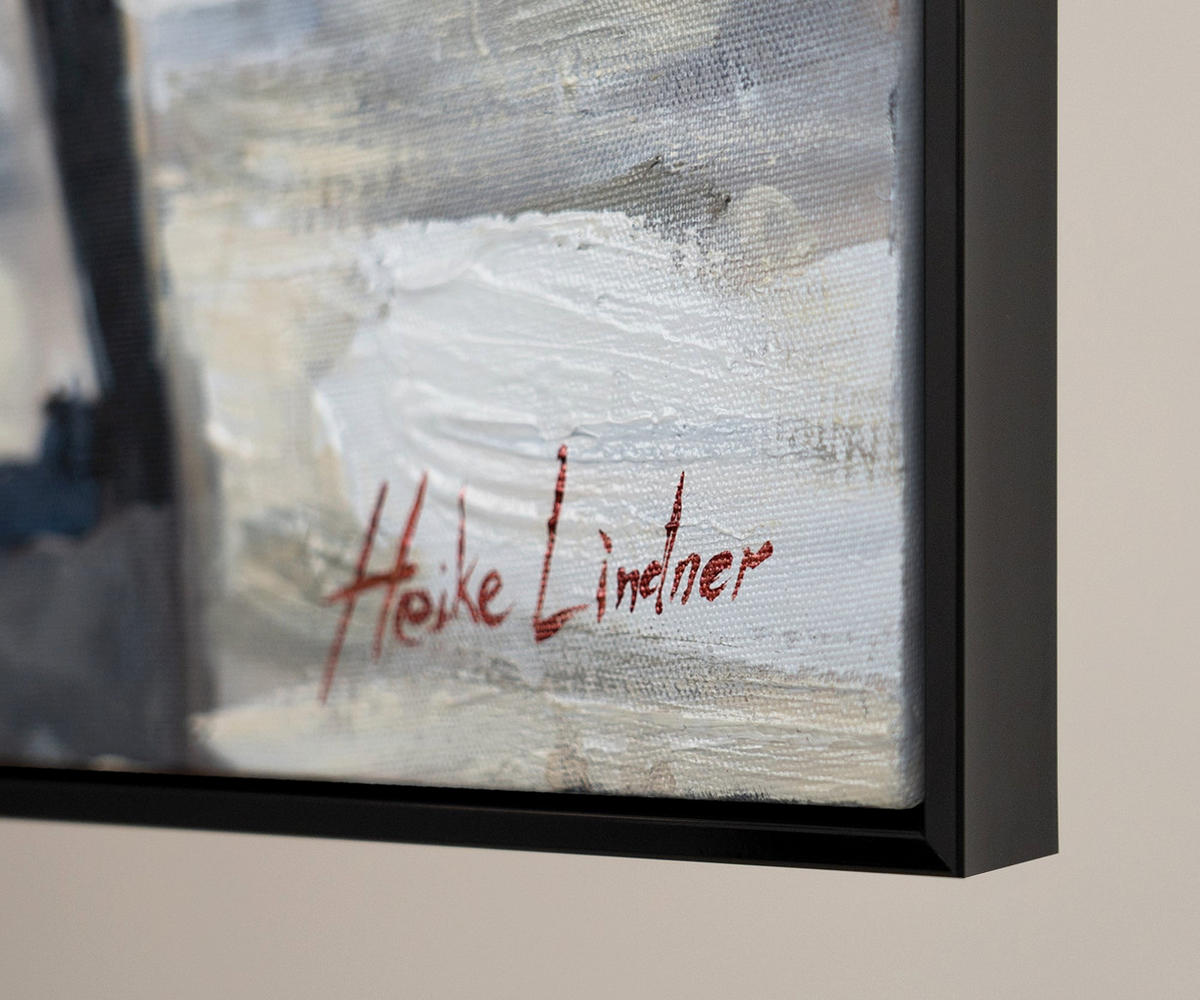 GEMÄLDE Städtische Atmosphäre Schattenfugenrahmen Schwarz 140x100 cm - Schwarz, Holz (140/100cm) - YS-art gallery