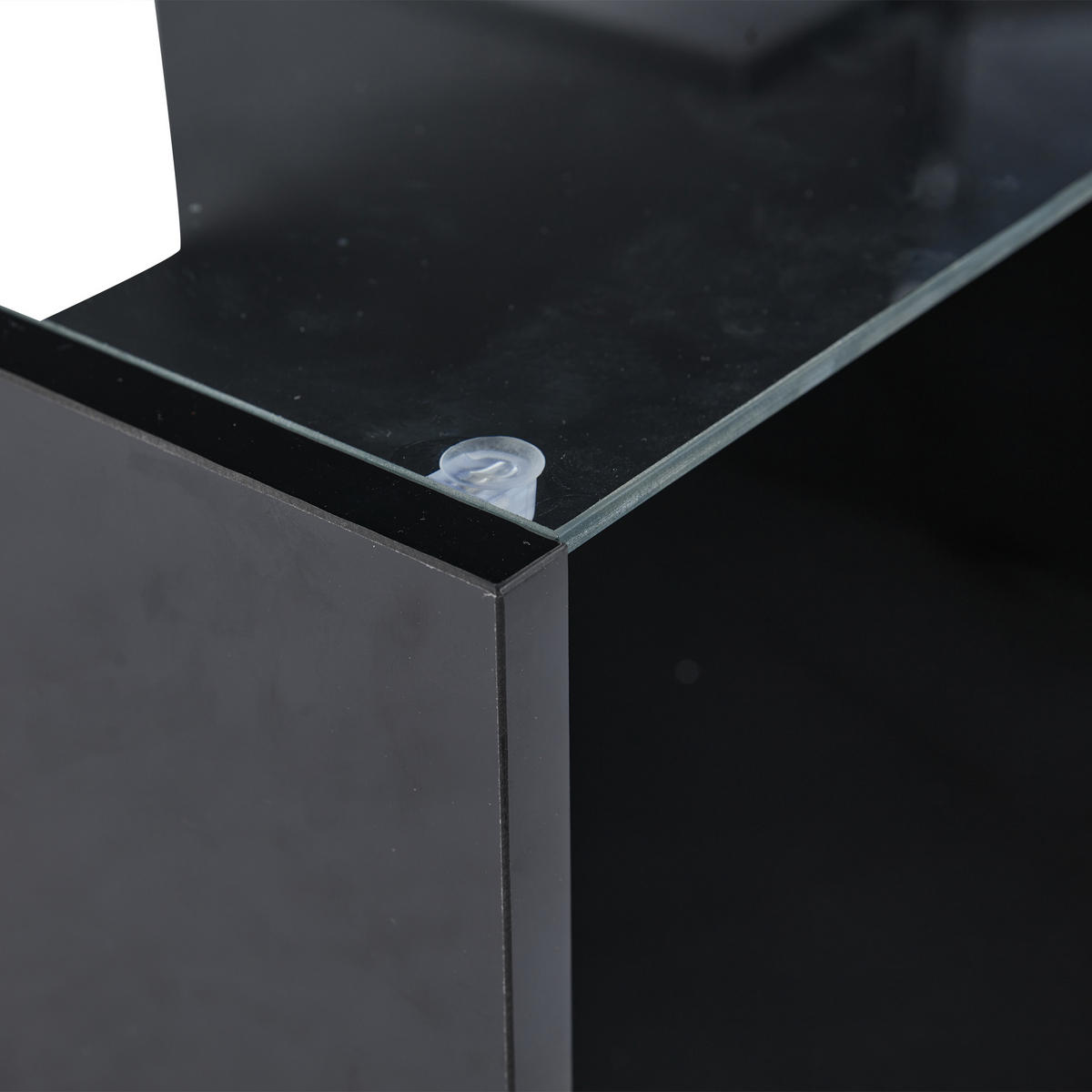 COUCHTISCH in Schwarz 100/50/33 cm aus Spanplatte mit LED-Beleuchtung, höhenverstellbarer Platte und Stauraum - Schwarz, Holzwerkstoff (50/100/33cm) - CHICFURN