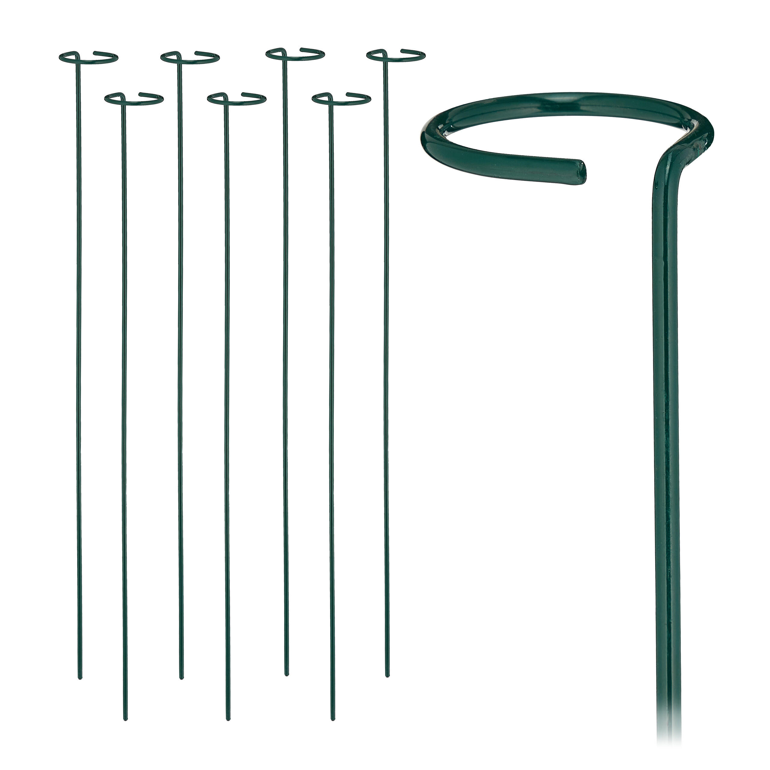 8XPFLANZSTÄBE - Dunkelgrün, Metall (6/80/6cm) - Relaxdays