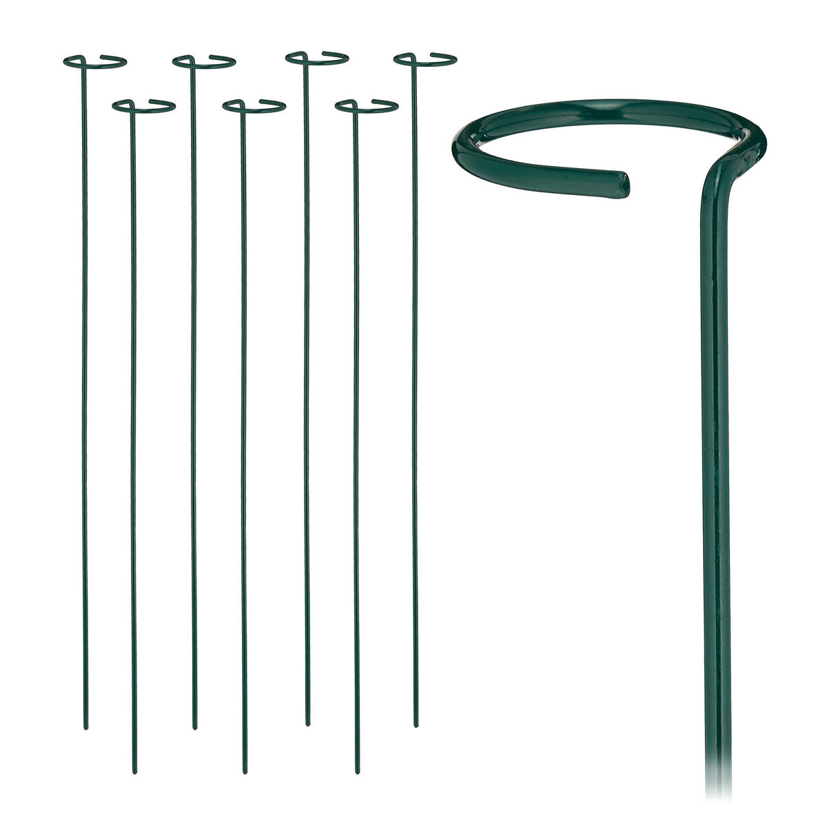 8XPFLANZSTÄBE - Dunkelgrün, Metall (6/80/6cm) - Relaxdays