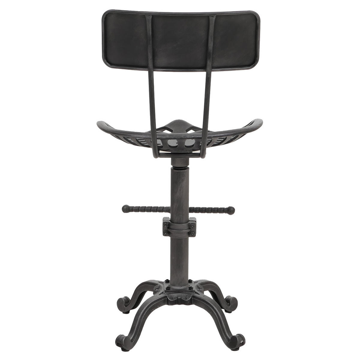 BARHOCKER Sitzhöhe 50-64cm höhenverstellbar drehbar Fußablage Metall Schwarz-silber - Schwarz, Metall (44/89/36cm) - PROREGAL