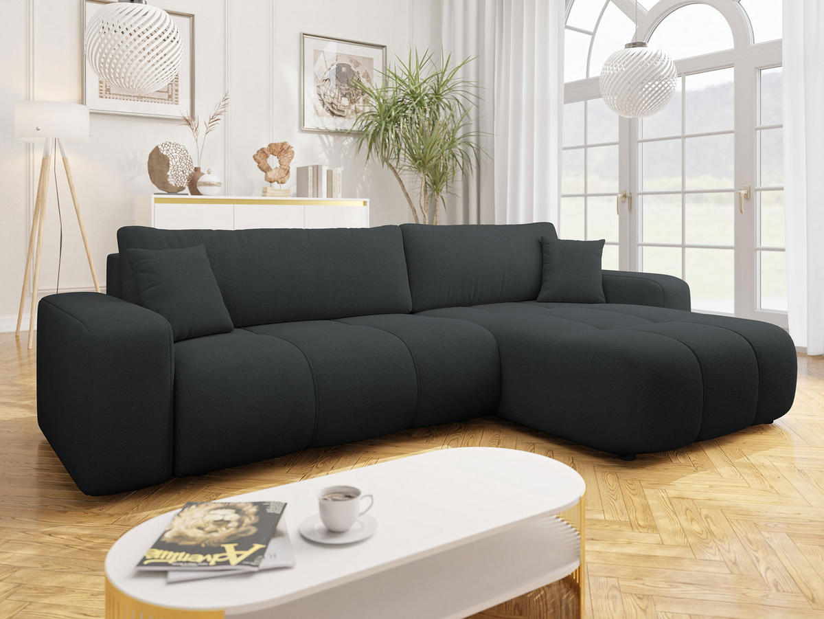 ECKSOFA Furyn Maxi - Schwarz, Holz/Kunststoff (274/145cm) - MIRJAN24