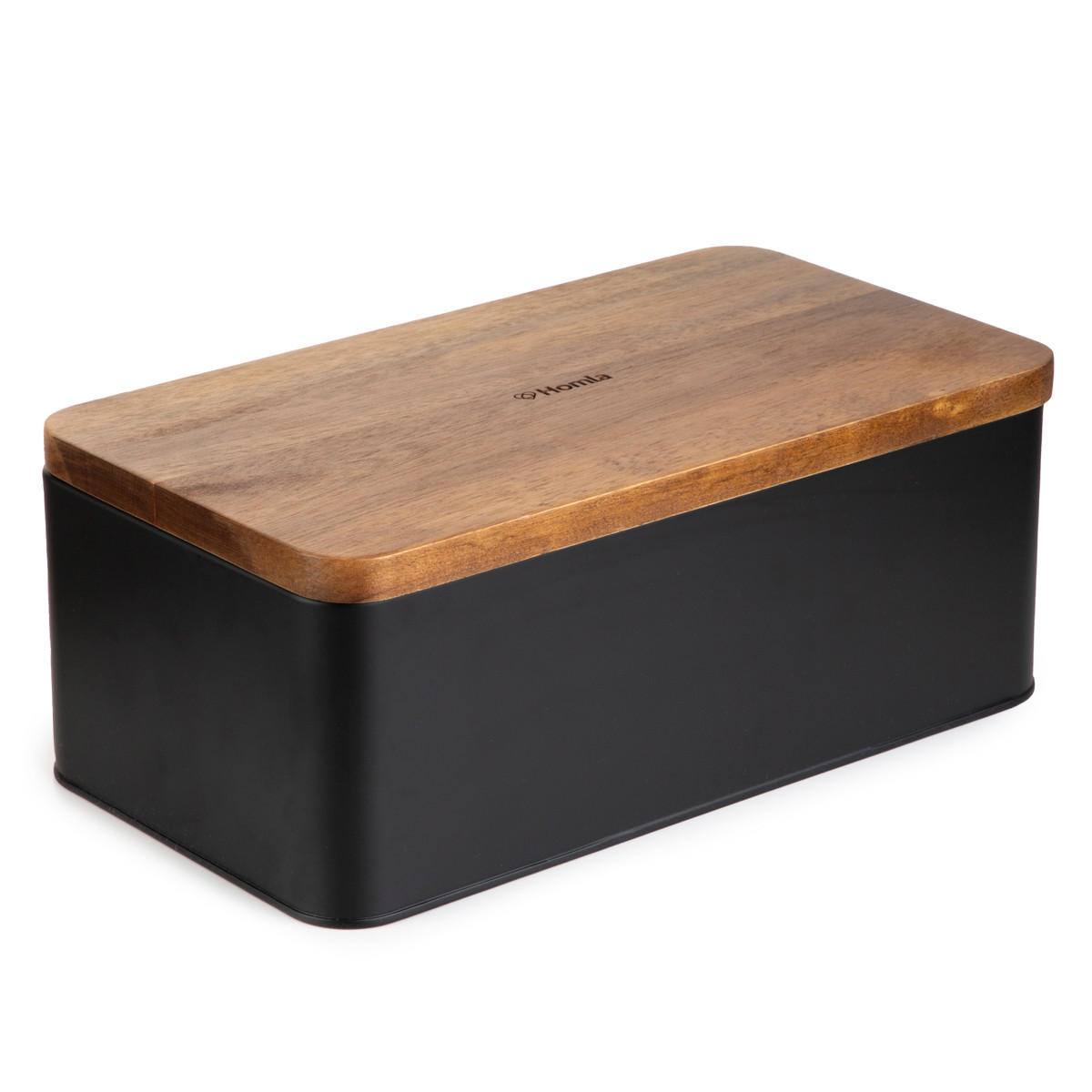 BROTKASTEN Lomas schwarz 33/18/13 cm - Schwarz, Metall (18/13/33cm) - Homla