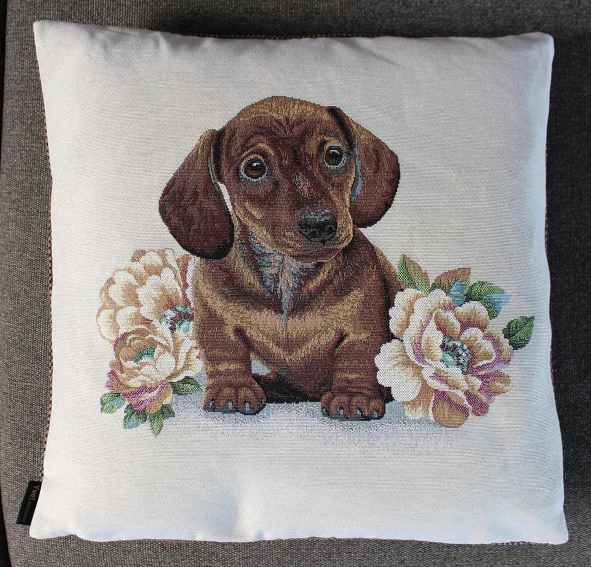 KISSENHÜLLE DACKELKINDER - Braun, Textil (45/45cm) - Yve! decoration