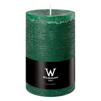STUMPENKERZE Rustik Marble Style Seegrün 130 x Ø 78 mm, 1 Stück - Mooreichefarben, Paraffin (8/13cm) - Wiedemann Kerzen