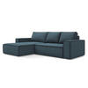 ECKSOFA mit Schlaffunktion Strukturstoff Stoff Blau - Blau/Blaugrau, Kunststoff/Textil (185/290cm) - Makamii