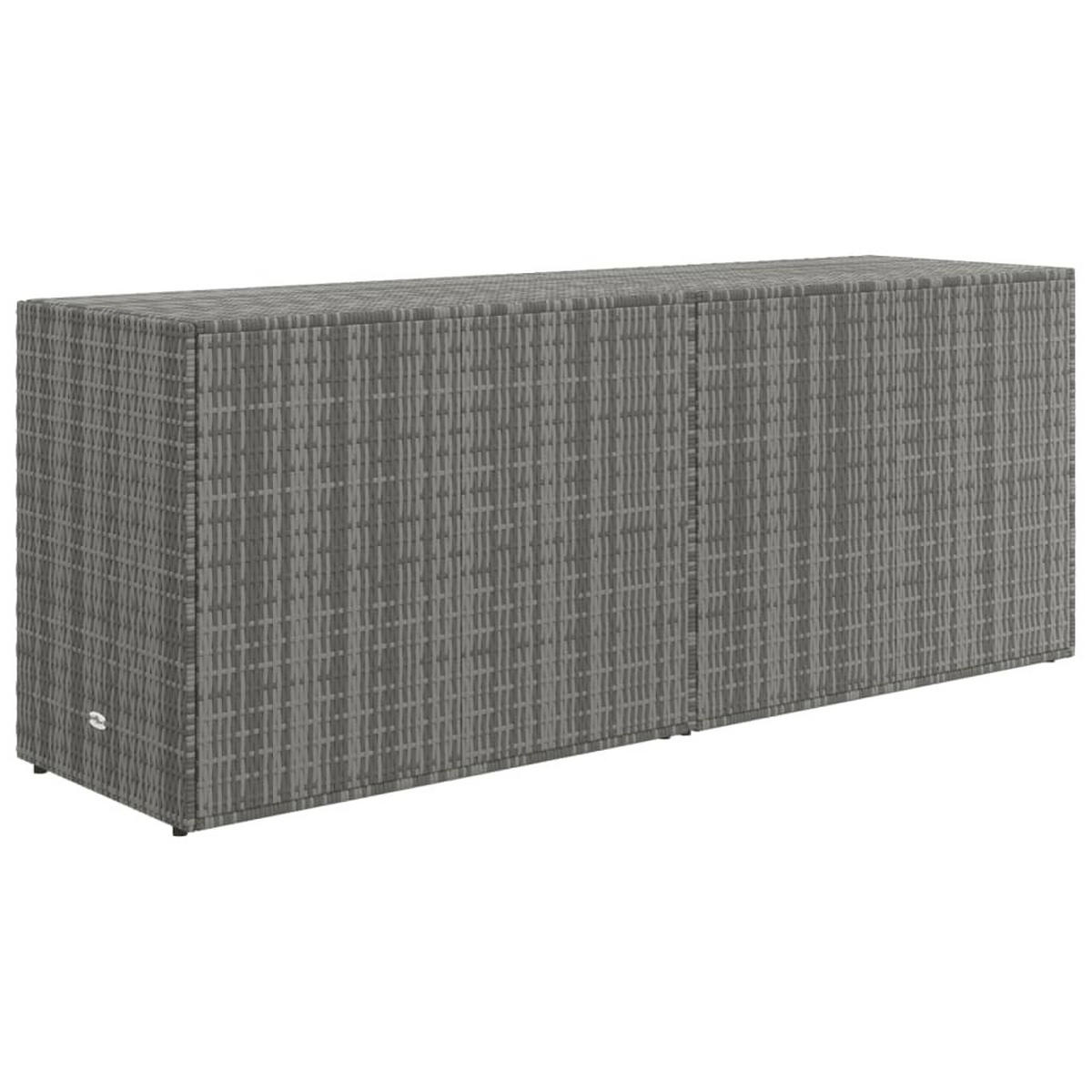 GARTENSCHRANK Grau 198/55,5/80 Cm Poly Rattan - Grau, Holzwerkstoff (55.5/80/198cm) - vidaXL