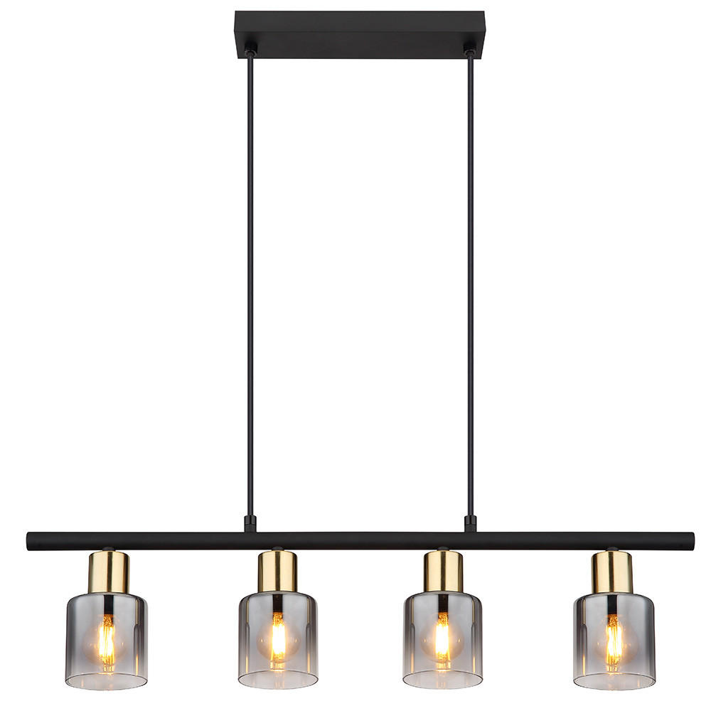 LED HÄNGELEUCHTE Metall Gold Grau Rauchoptik - Grau, Glas (65/8/120cm) - Globo Lighting