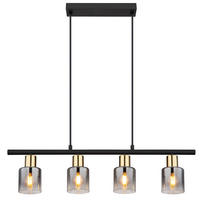 LED HÄNGELEUCHTE Metall Gold Grau Rauchoptik - Grau, Glas (65/8/120cm) - Globo Lighting