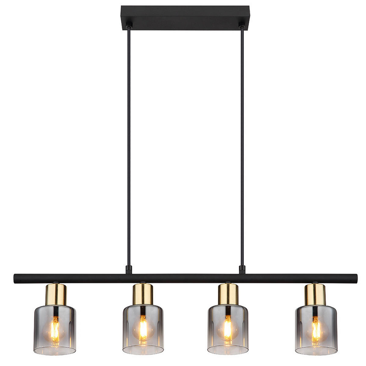 LED HÄNGELEUCHTE Metall Gold Grau Rauchoptik - Grau, Glas (65/8/120cm) - Globo Lighting