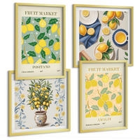 BILDER SET 4er Set - 50x50 cm & 40x60 cm Goldrahmen - Zitrusfrüchte aus Italien - Goldfarben, Kunststoff (50/50cm) - TULUP