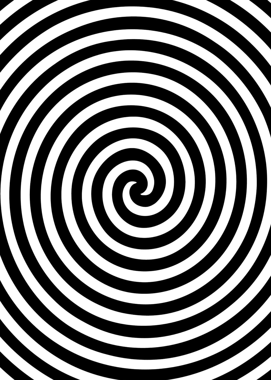VERDUNKELUNGSROLLO 100x140 cm Hypnotisierender Kreis - Schwarz, Textil (100/140cm) - TULUP