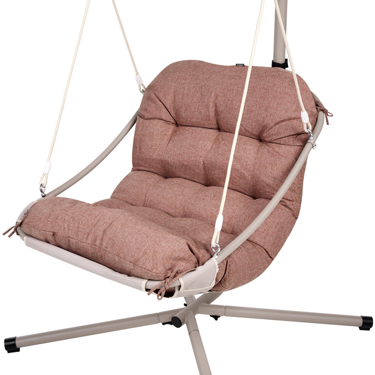 FOTOLIU SUSPENDAT cu cadru metal maro Alghero - maro/bej, material textil (109/195/101cm) - Beliani