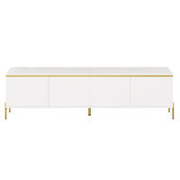TV-SCHRANK 170/38/50 cm Weiß Hochglanz mit 4 Türen und Kabelmanagement - Weiß, Holzwerkstoff/Metall (170/50/38cm) - Oxeza