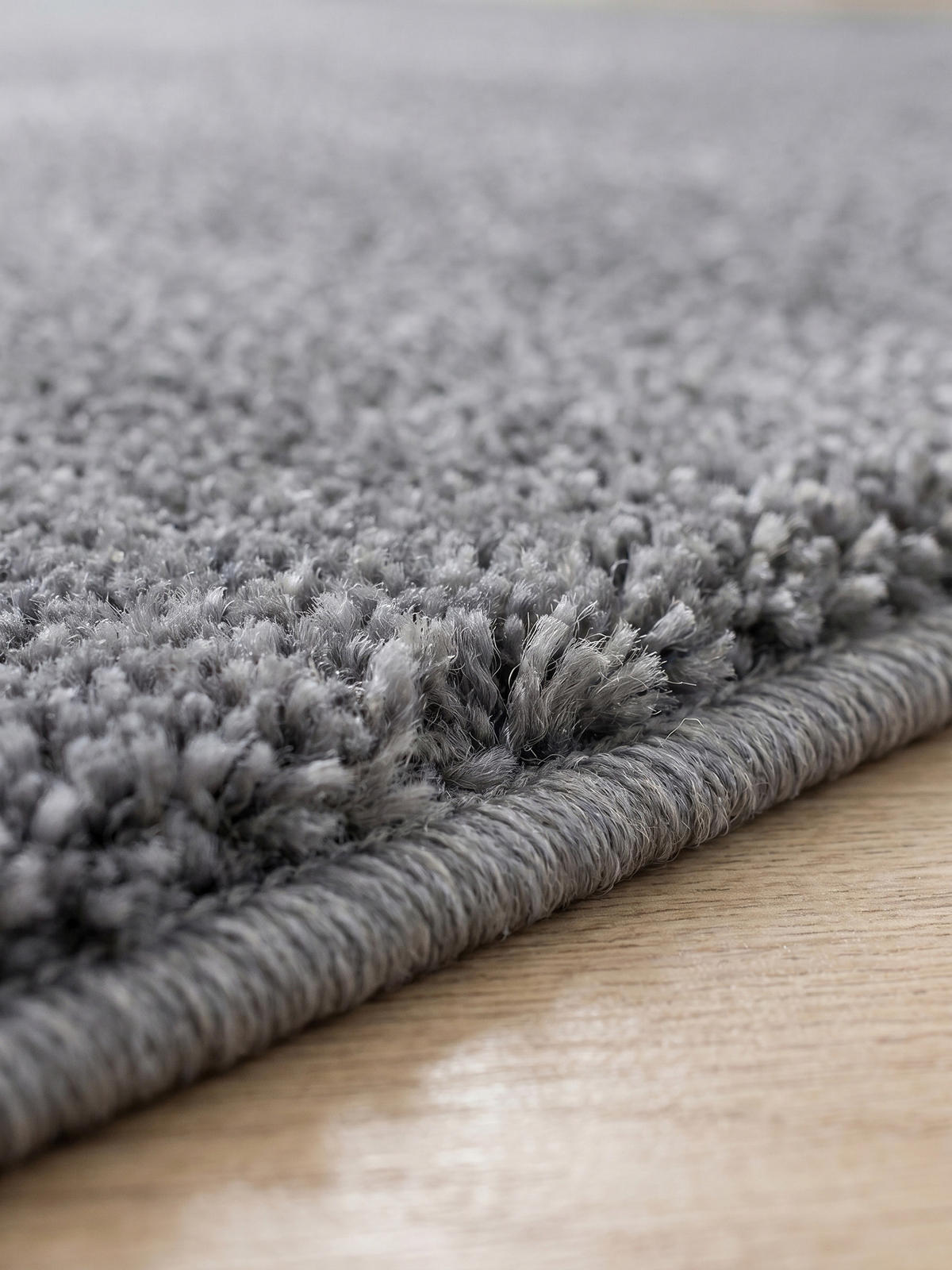 TEPPICH Schlafzimmer Unifarben Elegant Waschbar Esszimmer Rund Hellgrau 120x120 cm – MAIN - Grau, Textil (120/120cm) - KADIMA DESIGN