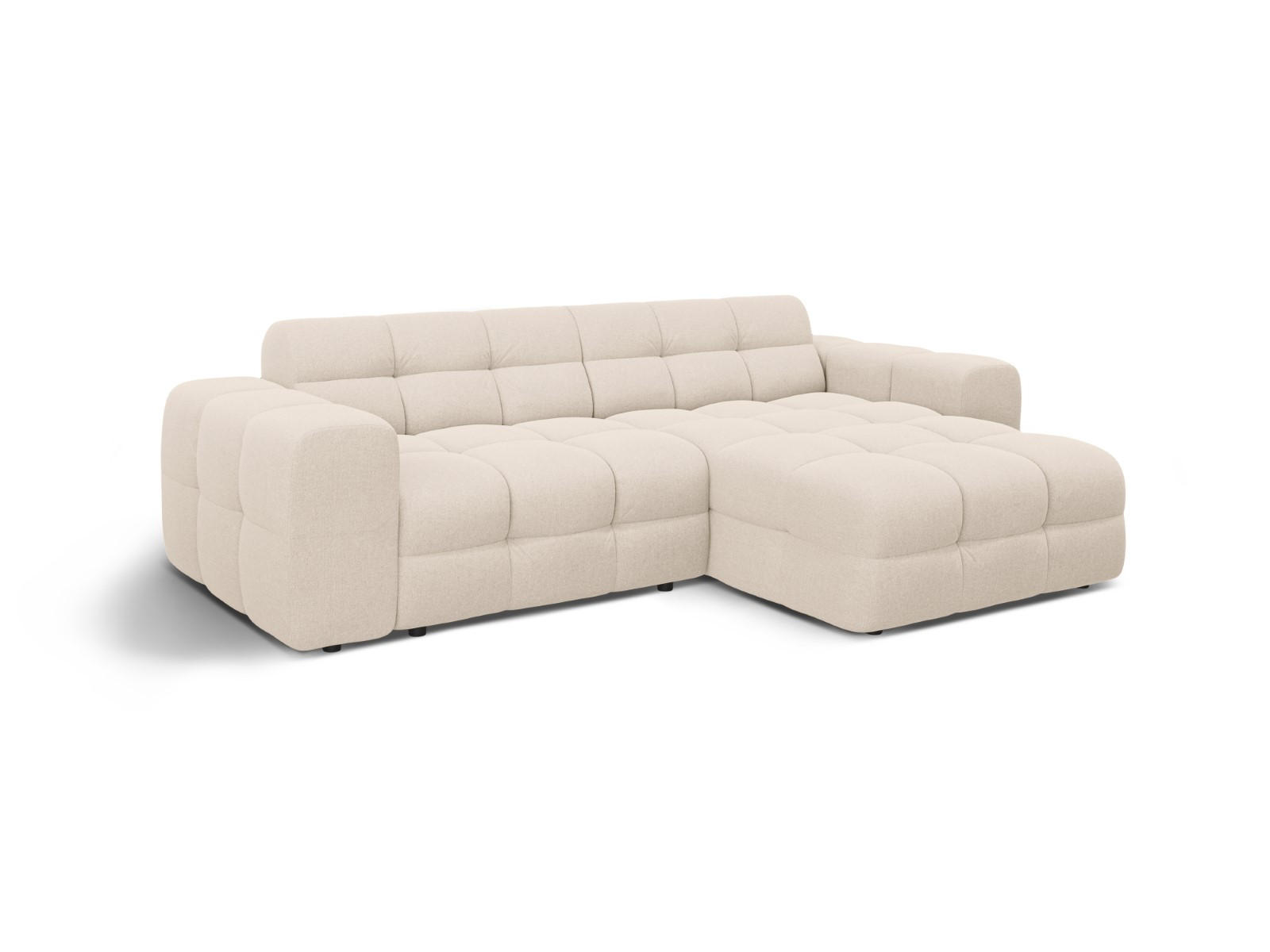 ECKSOFA rechts Kendal aus strukturiertem Stoff beige 4 Sitzplätze - Beige, Textil (173/256cm) - Micadoni