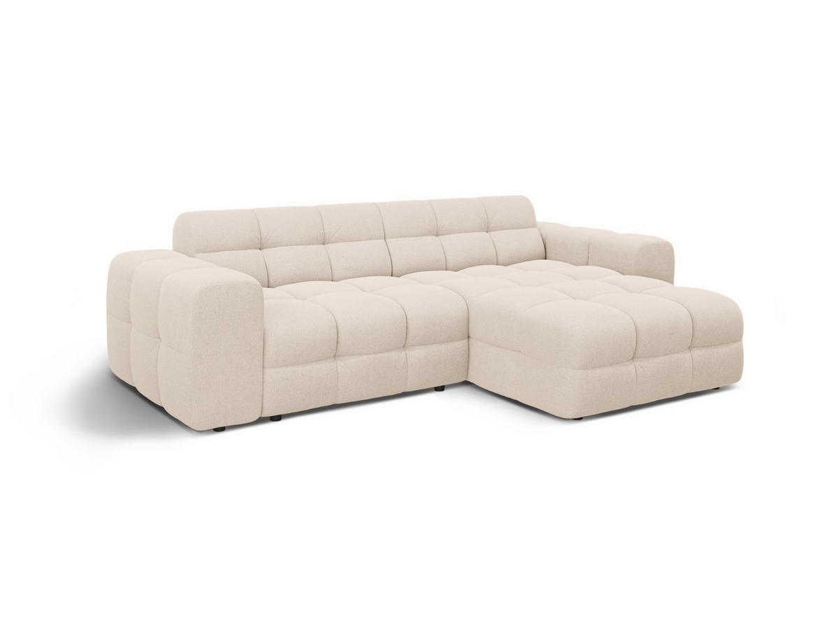 ECKSOFA rechts Kendal aus strukturiertem Stoff beige 4 Sitzplätze - Beige, Textil (173/256cm) - Micadoni