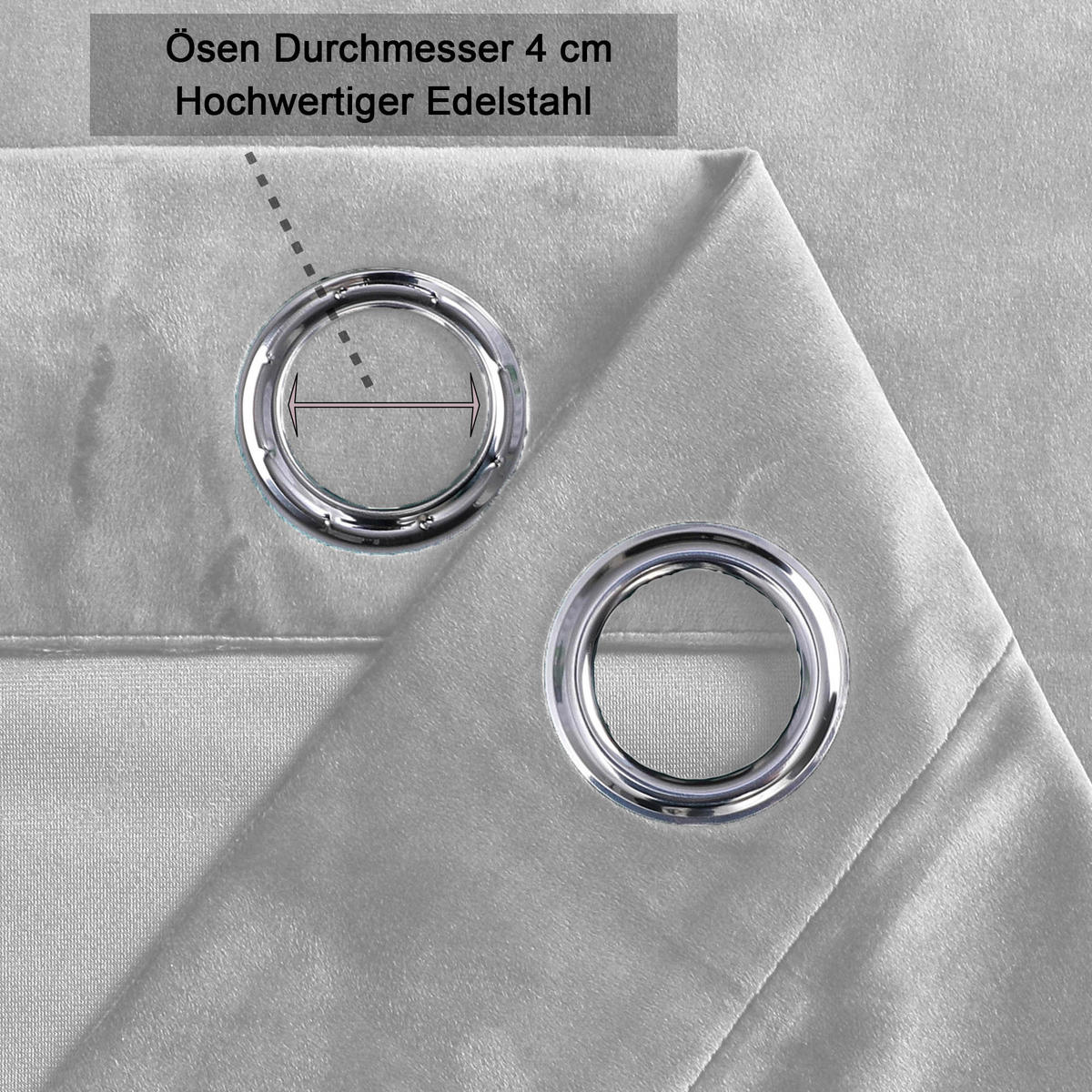 VORHANG Ösen Samt 140/145 cm weiß - Weiß, Textil (140/145cm) - TiborTex