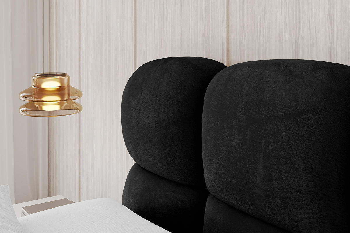 POLSTERBETT mit Bettkasten, Fußteil und Lattenrost, Boxbett ohne Matratze - NOMA-Z 140x200 Schwarz - Schwarz, Holzwerkstoff/Textil (140/200cm) - ALTDECOR