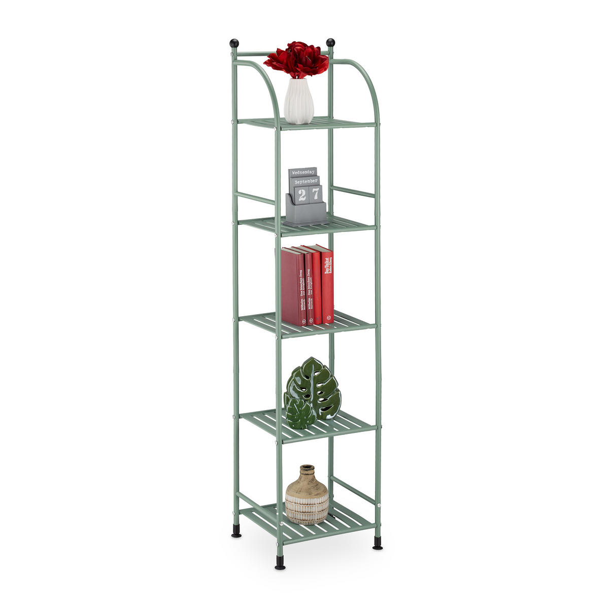 STANDREGAL - Grün, Metall (33/145/28cm) - Relaxdays