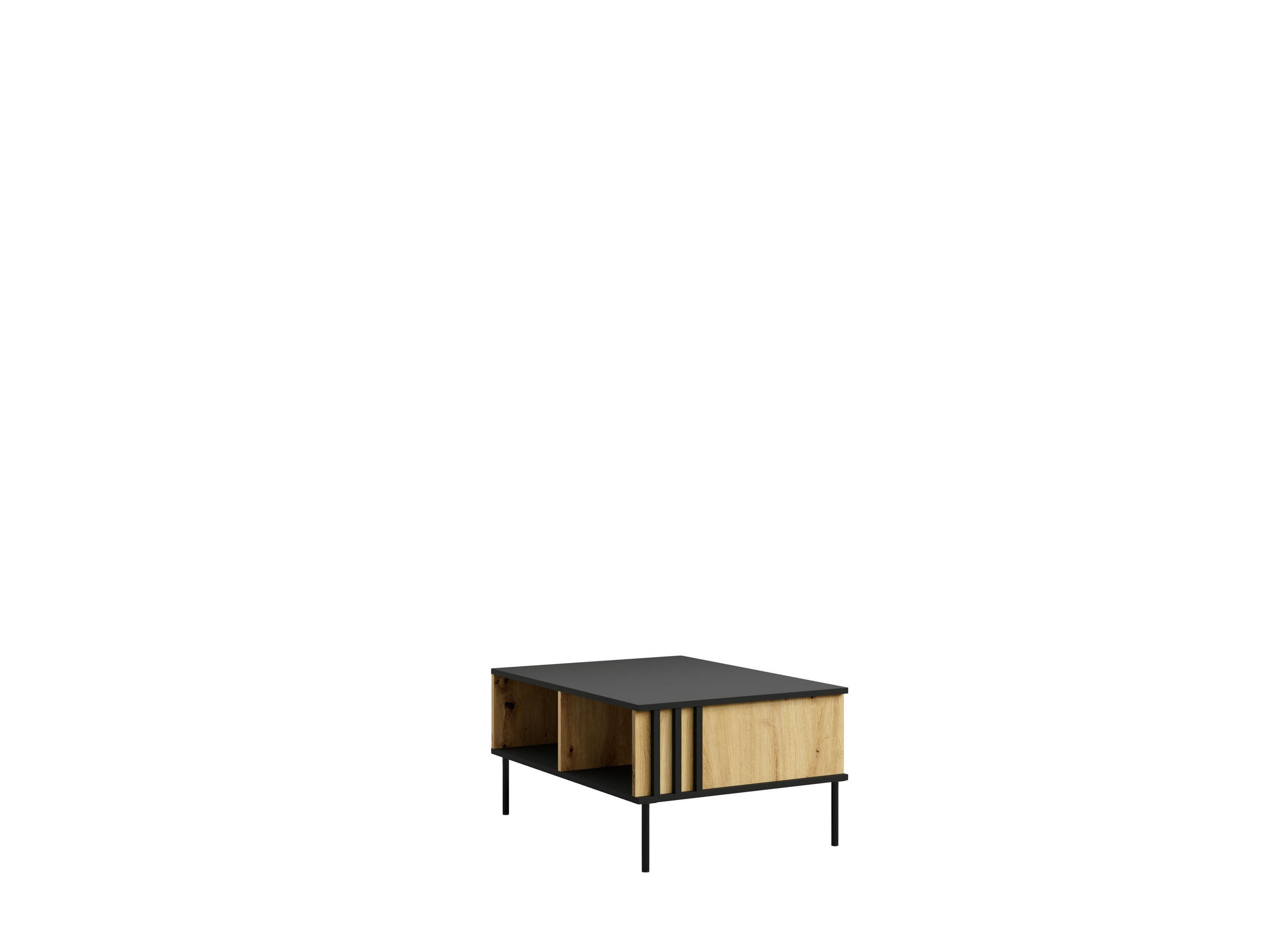Raumhirsch Furniture Couchtisch Schwarz, Eiche Artisan 87x43x66 cm
