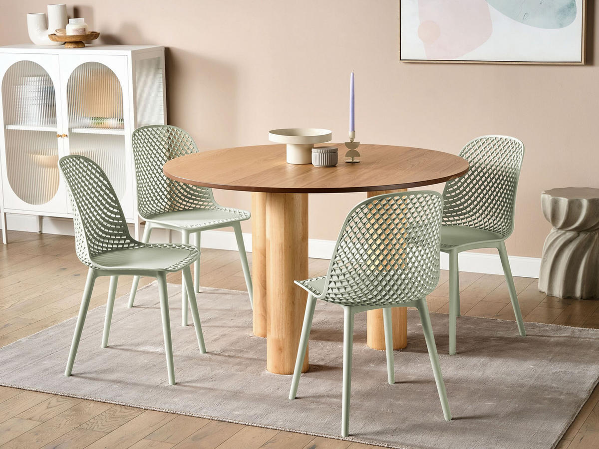 ESSZIMMERSTUHL 4er-Set Kunststoff Grün Emory - Grün, Kunststoff (45/81/52cm) - Beliani