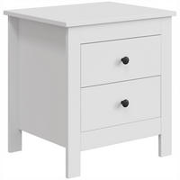 NACHTTISCH MDF Metall Weiß - Weiß/Nickelfarben, Holzwerkstoff/Kunststoff (39.5/51/48cm) - HOMCOM